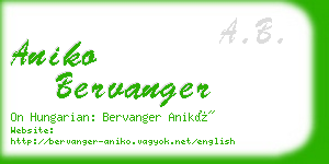 aniko bervanger business card